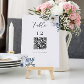 Tableau Mariage bleu Dusty Menu Mariage de code QR