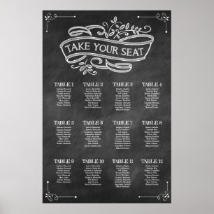Tableau Mariage Chalkboard Sièges Prenez place