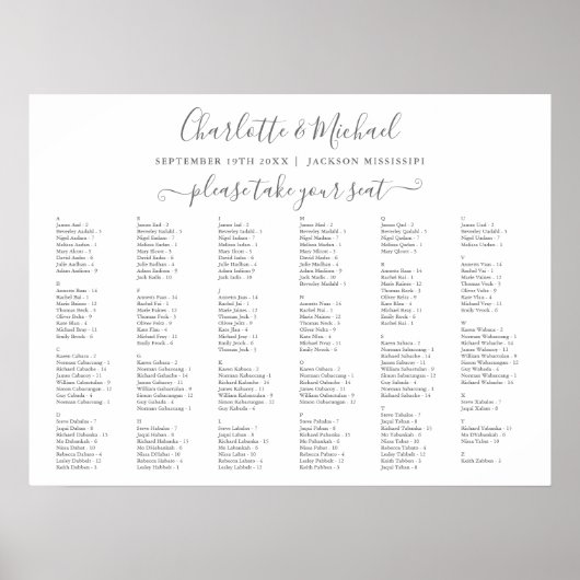 Tableau Mariage de 200 noms gris et blanc (Devant)