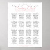 Tableau Mariage de table 16 rose et gris (Devant)