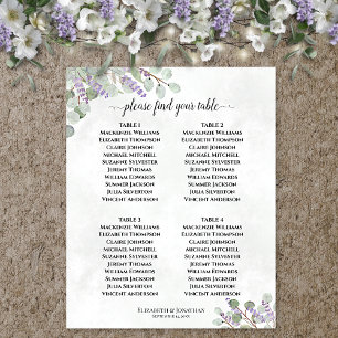 Tableau Mariage de table Lavender Eucalyptus 4