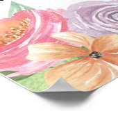 Tableau Mariage Floral Poster Siège Gold Frame (Coin)