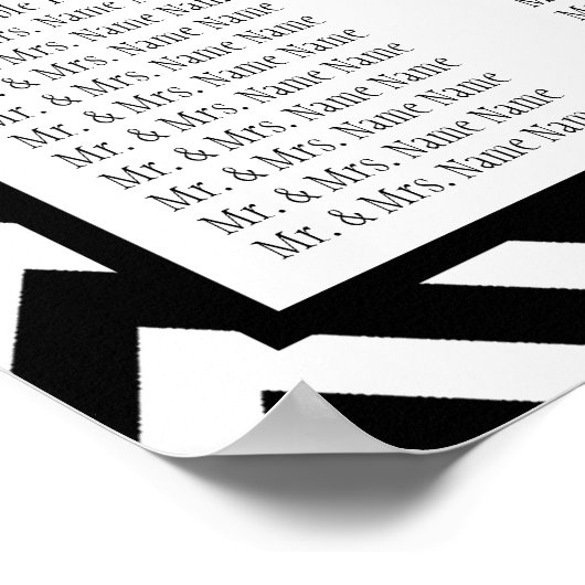 Tableau Mariage noir Chevron Zig Zag 160 (Coin)