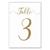 Tableau mariage Numéro 3 Cartes de table Gold (Dos)