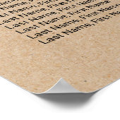 Tableau Mariage simple de table de tête Faux Kraft (Coin)