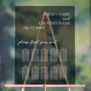 Tableau minimaliste de sièges de Mariage givré noi