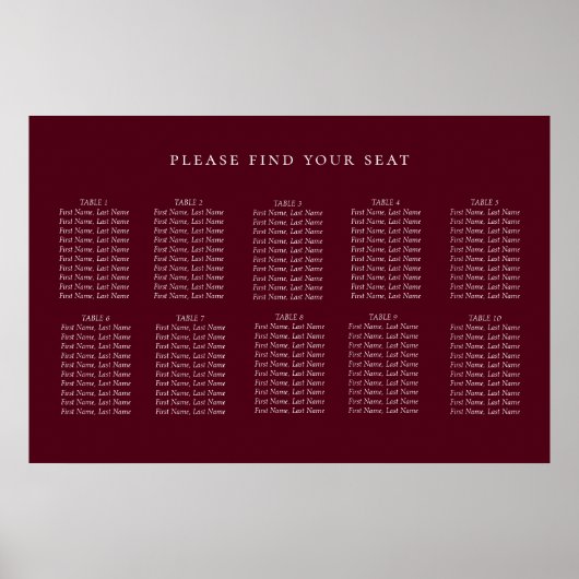 Tableau minimaliste des sièges Mariages rouges bor (Devant)