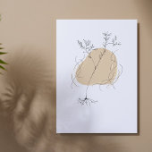 Tableau minimaliste fleur sur fond beige