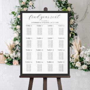 Tableau minimaliste moderne des sièges Mariages