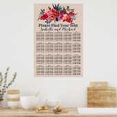 Tableau moderne Boho Chic Red Floral 20 tables (Cuisine)