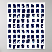 Tableau Motif Abstrait Carré bleu (Devant)