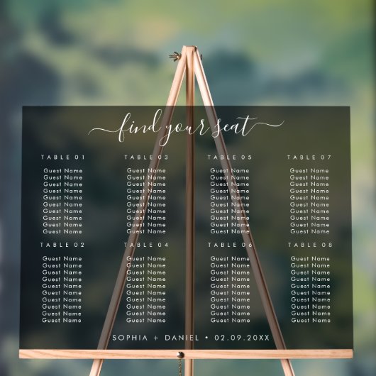 Tableau noir acrylique - Mariage (Neutre)