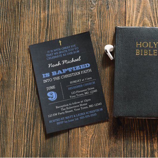 Tableau noir Baptême Invitation