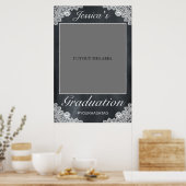 Tableau noir blanc dentelle Graduation Photo Prop  (Cuisine)