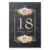 Tableau noir blanc Rose Gold Frame | Cartes de tab (Dos)