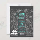 Tableau noir créatif Doodle Art Invitations d'anni (Devant)