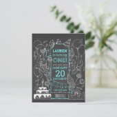 Tableau noir créatif Doodle Art Invitations d'anni (Debout devant)