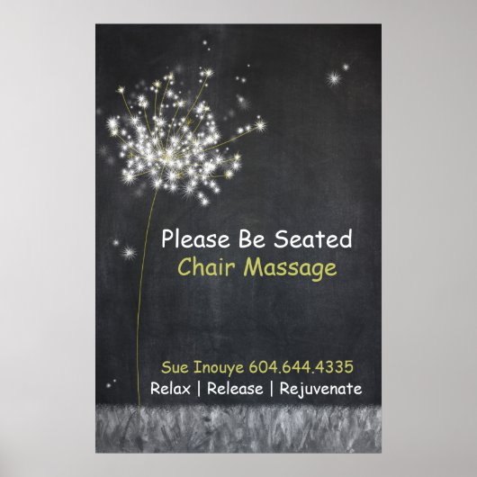 Tableau noir Dandelion personnalisable Poster d'en (Devant)