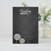 Tableau noir Dandelion Vintage Wedding Cartes RSVP (Debout devant)
