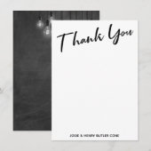 Tableau noir Edison Lumières Moderne Script Merci (Devant / Derrière)