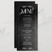 Tableau noir Elégant Menu Mince Dîner (Devant / Derrière)