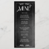 Tableau noir Elégant Menu Mince Dîner (Devant)