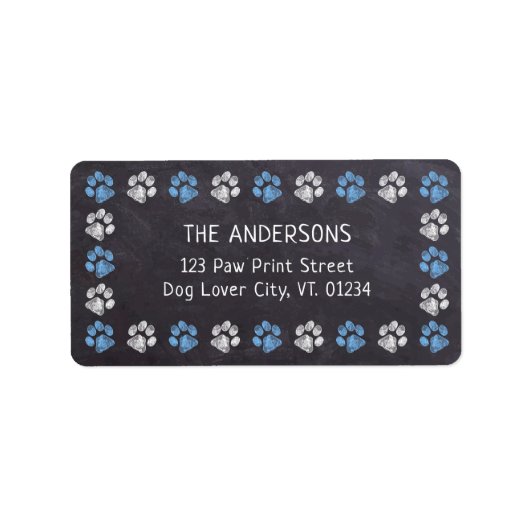 Tableau noir Empreinte de patte retour Étiquettes  (Devant)