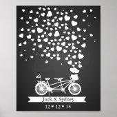 Tableau noir en tandem du livre d'invité mariage a (Devant)