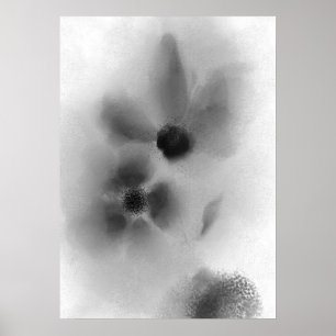 Tableau noir et blanc chic Twin Flowers