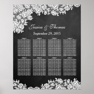 Tableau noir et Mariage en dentelle blanche