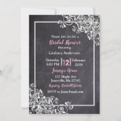 Tableau noir et rose Invitations de douche nuptial (Devant)