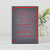 Tableau noir et rouge Invitations de douche nuptia (Debout devant)