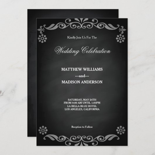 Tableau noir Faire-part de mariage (Devant / Derrière)