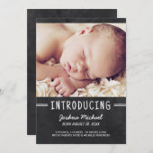 Tableau noir - Faire-part de naissance 1 photo (Devant / Derrière)