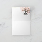 Tableau noir Feuille coeur rose Carte de remerciem (Intérieur)