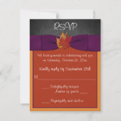 Tableau noir, Feuilles automnales Mariage RSVP - V (Devant)
