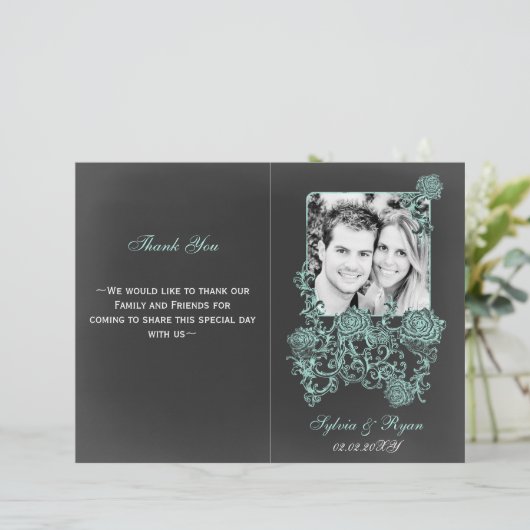 tableau noir Floral Folal Programmes de mariage ph (Debout devant)