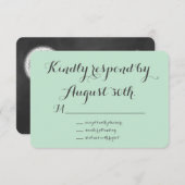 Tableau noir floral RSVP (menthe) (Devant / Derrière)