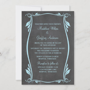 Tableau noir Flourish Mariage Invitation
