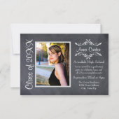 Tableau noir/gris - 3x5 Faire-part de diplôme (Devant)