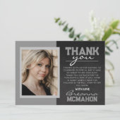 Tableau noir gris - Carte de remerciements photo (Debout devant)