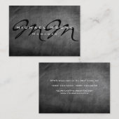 Tableau noir gris Chubby Carte de visite Monogramm (Devant / Derrière)