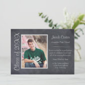 Tableau noir/gris - Faire-part de graduation (Debout devant)