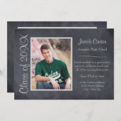 Tableau noir/gris - Faire-part de graduation (Devant / Derrière)