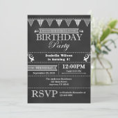 Tableau noir gris Invitation d'anniversaire (Debout devant)