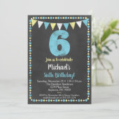 Tableau noir jaune 6e Invitation anniversaire (Debout devant)