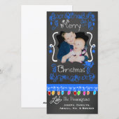 Tableau noir Joyeux Noël Carte photo de vacances (Devant / Derrière)