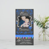 Tableau noir Joyeux Noël Carte photo de vacances (Debout devant)