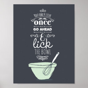 Tableau noir Lick Bowl Citation Kitchen Art Imprim