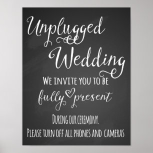 Tableau noir Mariage débranché affiche d'impressio